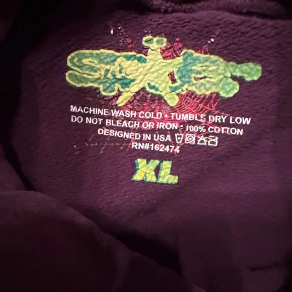 Purple YSL Sp5der Hoodie Jackets & Coats